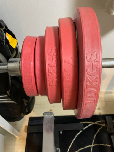 【値下】ファイティングロード【ベンチプレスセット65kg】ハードベンチ　バーベル　ベンチセーフティー