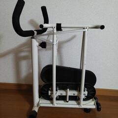 ステップ台に乗り開脚フィットネス