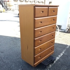 ★キズ有りで特価です！★ウッド  6段チェスト の画像