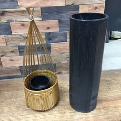 花器 竹かご 花入れ 各300円の画像