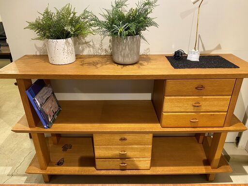 宇都宮でオシャレな家具を探すなら『オトワリバース！』サイドボード NISSIN 飛騨家具 ナチュラル 飾り棚 ACTUS取扱品 中古品