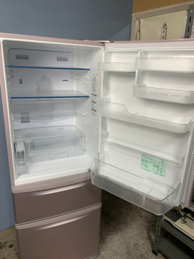 札幌市内配送無料 16年製 パナソニック 3ドア冷蔵庫 エコナビ 321L 右開き NR-C32DM-P ピンク