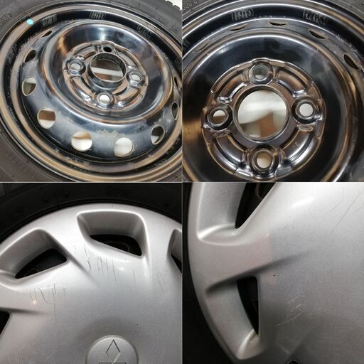 ＜スタッドレス・ホイール 4本＞ 145R12 6PR LT ブリヂストン '18 60～65% 12x3.50B 三菱 ミニキャブ 