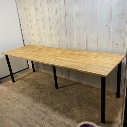 6/7 終 会議用テーブル ウッド×アイアン 幅×220 奥行×70 高さ×70cm 長テーブル 長机 店舗什器 オフィス 家具 ② 菊倉TK