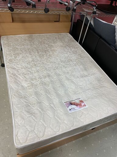 ★来店限定★□ダブルベッド　ロータイプ　引き出し収納・コンセント付き