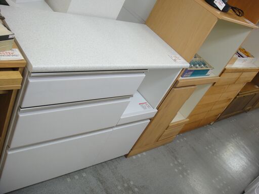 ニトリ キッチンカウンター アルミナ2 ホワイト 【モノ市場半田店】151