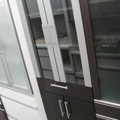 ニトリ 食器棚 ブラウン 横幅約60cm【モノ市場半田店】151の画像