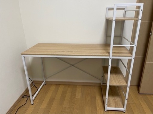 引き渡し者決定【美品】在宅ワーク PCデスク収納ラック付き テーブル