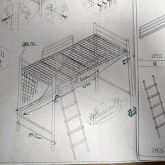 美品 ロフトベッド 組み立て式 損傷なし の画像