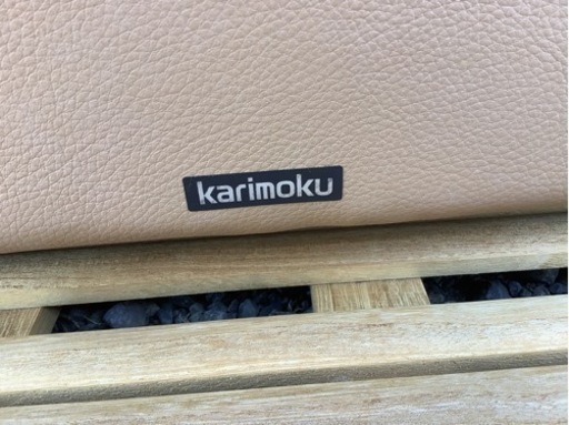 受け渡し済み　中古　カリモク2人掛けソファ　黄土色系　②