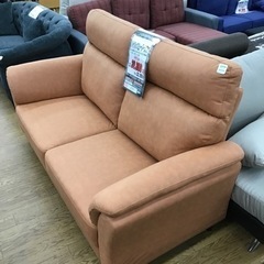 KN-12【ご来店頂ける方限定】新入荷　アウトレット　ハイバック3シーターソファ　オレンジ