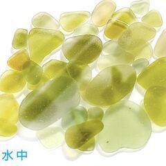 さざ波シーグラス（抹茶色系 Ａランク 41個セット）