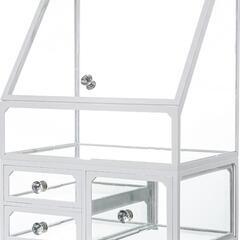 メイクBOX　　大容量　強化ガラス製新品