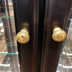 キュリオケース 飾り棚 北海道 旭川 上ケ嶋木工 中古の画像