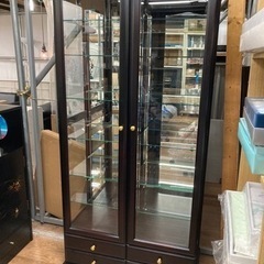 キュリオケース 飾り棚 北海道 旭川 上ケ嶋木工 中古