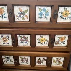 終了】スペイン家具 アクタス タイル飾りチェスト