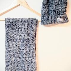 【お値下げ】California マフラー＆ニット帽セット　グレ...