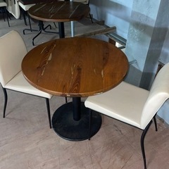 丸型カフェテーブル　サンコスモチェア3点セット