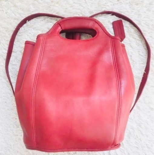 希少/激レア/オールドコーチ バックパック 3WAY USA製 レザー 赤　ヴィンテージ