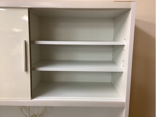 【リサイクルサービス八光　田上店　配達・設置OK】サンウッディ　ホワイト　大型食器棚（幅1170mm）