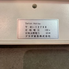 Salton  Hotray サルトン 保温トレイ 保温プレート鍋ウォーマー 電気ウォーマー ガラスプレート キッチン用品 レトロオシャレの画像