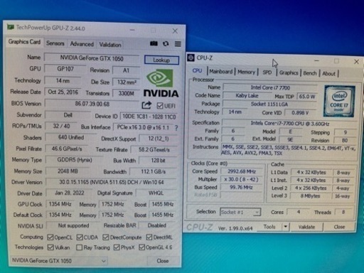 値下げ】DELL Inspiron 3668 Core i7-7700 GTX1050 無線LAN搭載