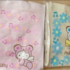 帆布バック　キティ　セット　ピンク　ブルー　サンリオ