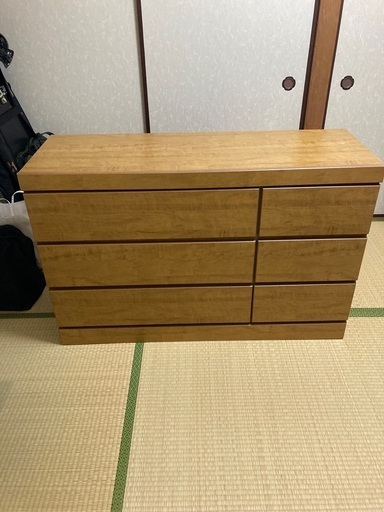ウッド　三段チェスト