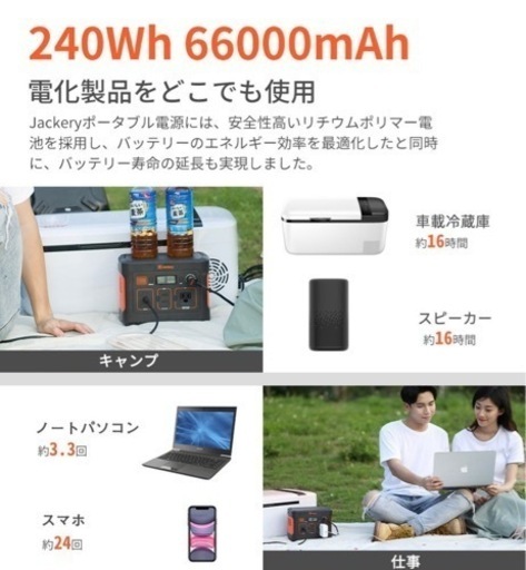 jackery ジャクリ ポータブル電源 200w キャンプ アウトドア 未使用