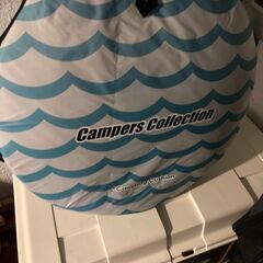 山善(YAMAZEN) キャンパーズコレクション カーテン付ワンタッチサンシェード3人用 (クッション2枚付き) 200×150cm 【ブルーボーダー/レッドボーダー/グリーンボーダー/山/海】 CSE-6UPFの画像