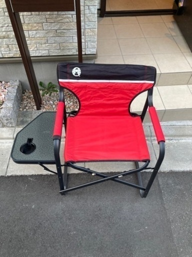 コールマン サイドテーブルデッキチェアSTレッド2脚セット