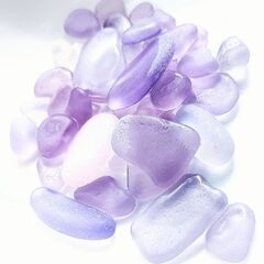 さざ波シーグラス（フジ色系 Ａランク 46個セット）