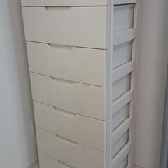 チェスト　タンス　白　天板木目調
