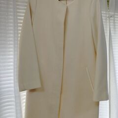 冬用ロングコート　白　アイボリーホワイト　M