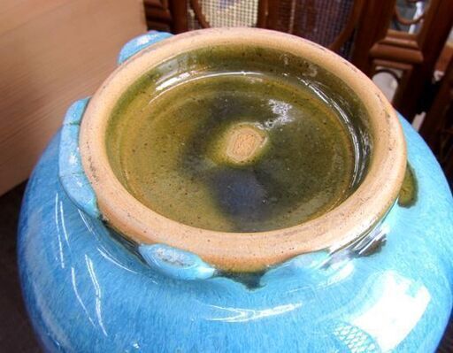小樽窯 均青釉壷 花瓶 希少品 箱 釉薬/花器 札幌市北区屯田