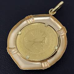 K18 枠 カンガルー金貨 1/10オンス ペンダントトップ 総重量4.4ｇの画像