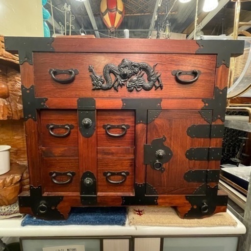 【売約済み】　車箪笥　車タンス　車　欅　時代　和箪笥　仙台箪笥　工芸　伝統　　木製　民芸　隠し収納　検　キャビネット　チェスト　岩谷堂