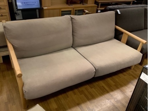 ACTUS（アクタス）2人掛けソファー　ソリッドブラウン　ヨゴレ・毛羽立ち有　LODGE