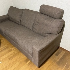 ■三人掛けソファー　ブラウン【 引き取り限定 】の画像