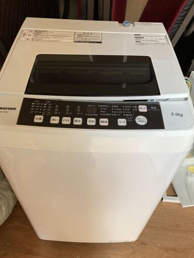 全自動 洗濯機 Hisense ハイセンス HW-T55C 5.5kg ステンレス槽 高年式 2018年 単身 独身 独り身 全自動洗濯機