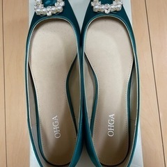 パンプス グリーン OHGA 22.5cm