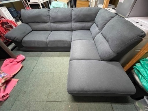 【リサイクルサービス八光　田上店　配達・設置OK】ニトリ　布張りカウチソファ (ウォール2KD LC GY)