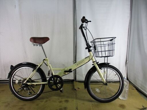 B715★￥6800★整備済み 中古折りたたみ自転車 マルイシ　ROXY　アイボリー【20インチ 】