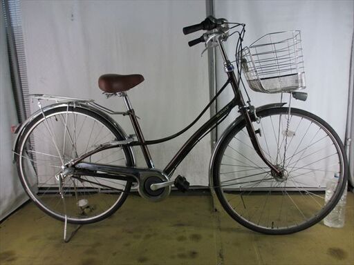 B722　超特価12000円　整備済み★ブリヂストン　ロココ　ロイヤル　ベルト　ブラウン★ 中古自転車 【27インチ 】