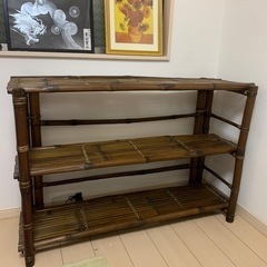 バンブー製アジアン雑貨棚の画像