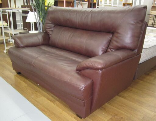 R093 関家具 本革 2Pソファ、二人家具、幅150cm 美品 運べやすい。。。
