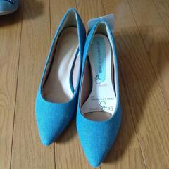 新品　デニム　パンプス　23.5