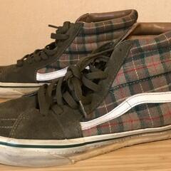 vans sk8-hi グリーン チェック 90's ビンテージ　28.5cm 岐阜市近郊配達OKの画像