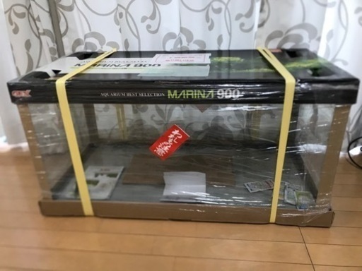 新品未使用　ジェックス マリーナガラス水槽90cmスリム MR-13Bi 黒枠ガラス水槽