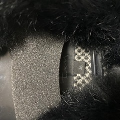 ウール　ロングコート　ラビットファー　チェックの画像
